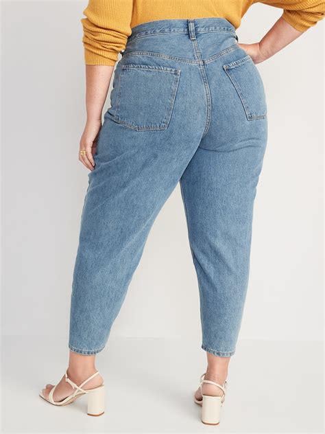 high waisted balloon jeans.